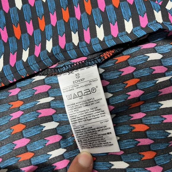 GAP Women’s Multicolor Printed Ruffle Sleeve Blouse Size XS | Boho Chic Top - Picture 7 of 7